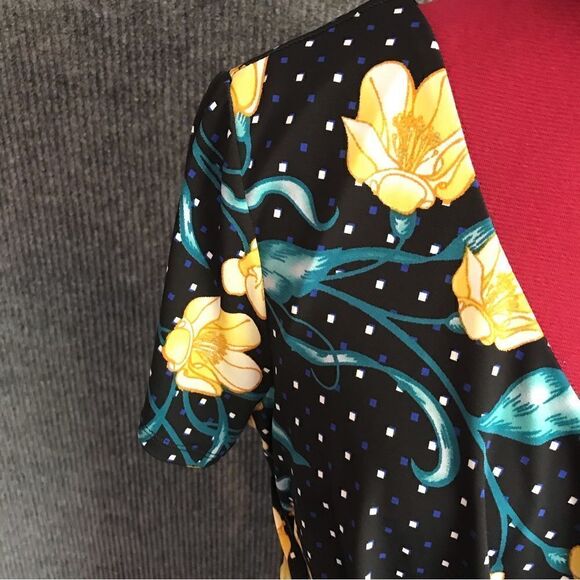 Thalia Sodi Dress Women Size Medium Floral Polka Dot Print Short Sleeves V-Neck - Picture 7 of 10